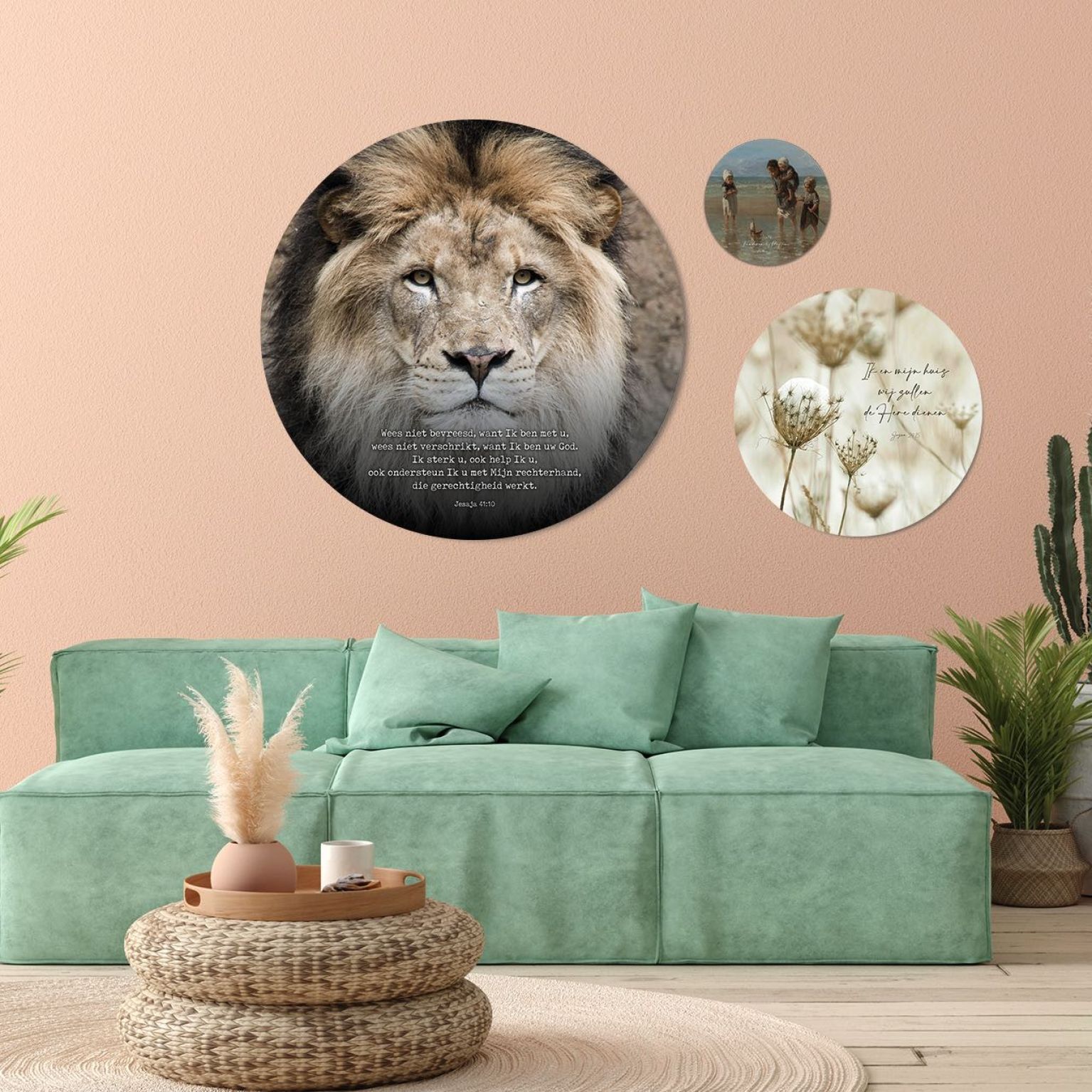 Muurcirkel 'Leeuw' - 100 cm - MA39409 -  Wanddeco bij MajesticAlly