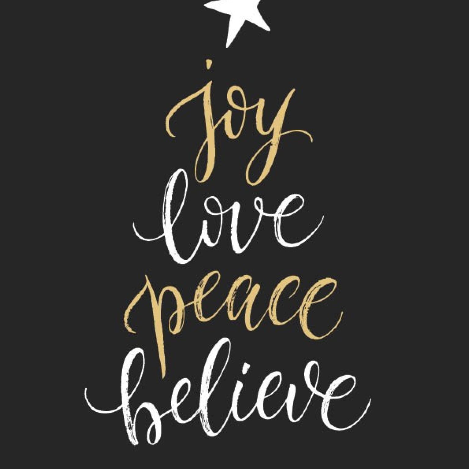 Cadeaubord 'Joy, Love, Peace, Believe' - MA26101 -  Diverse kerstcadeaus bij MajesticAlly