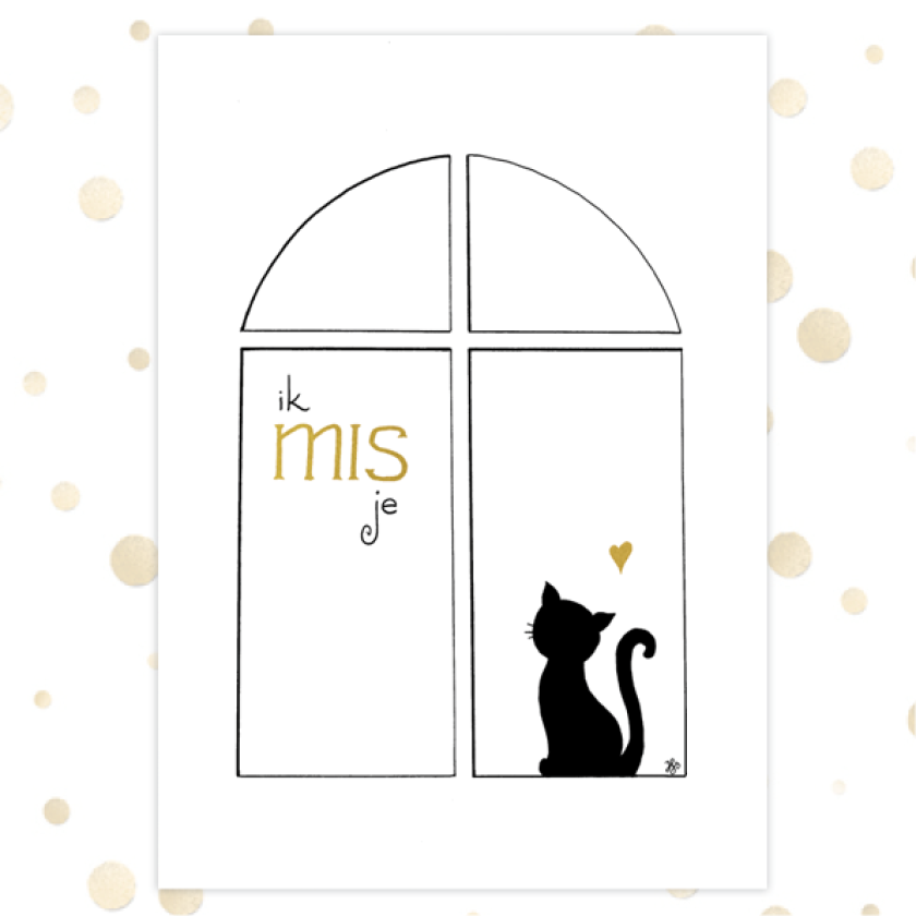 Kaart 'Ik mis je' - MA36046 -  Golden Blessings bij MajesticAlly