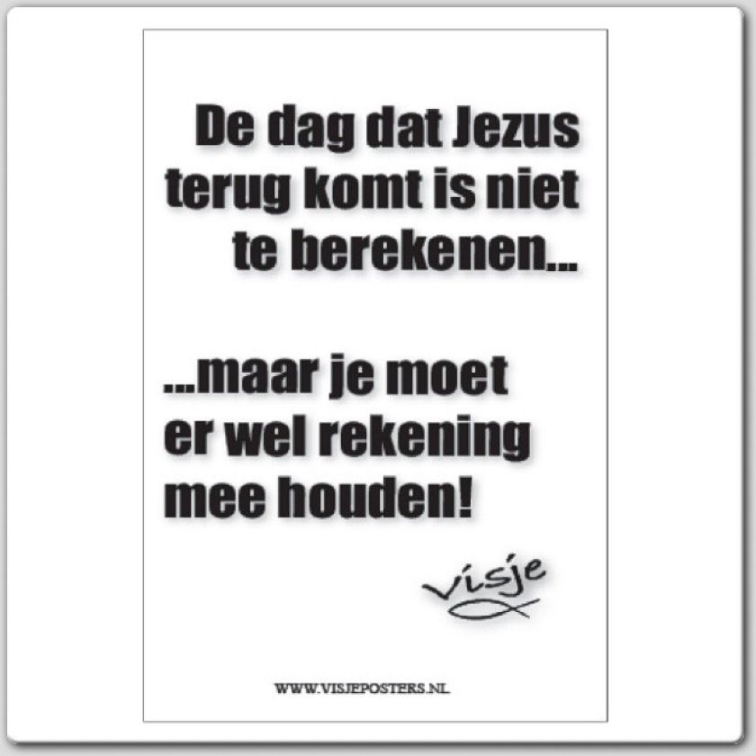 Kaart visje de dag dat Jezus terug - 44077 -  Visje kaarten bij MajesticAlly