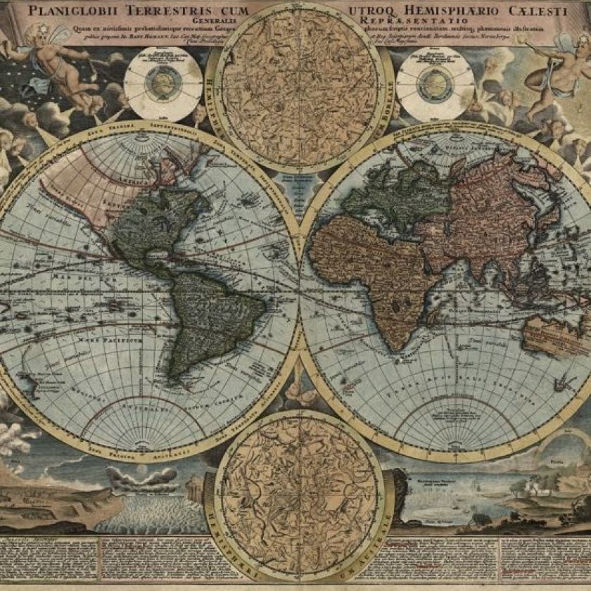 Kaart 'Wereldkaart' - MA40026 -  Landelijk bij MajesticAlly