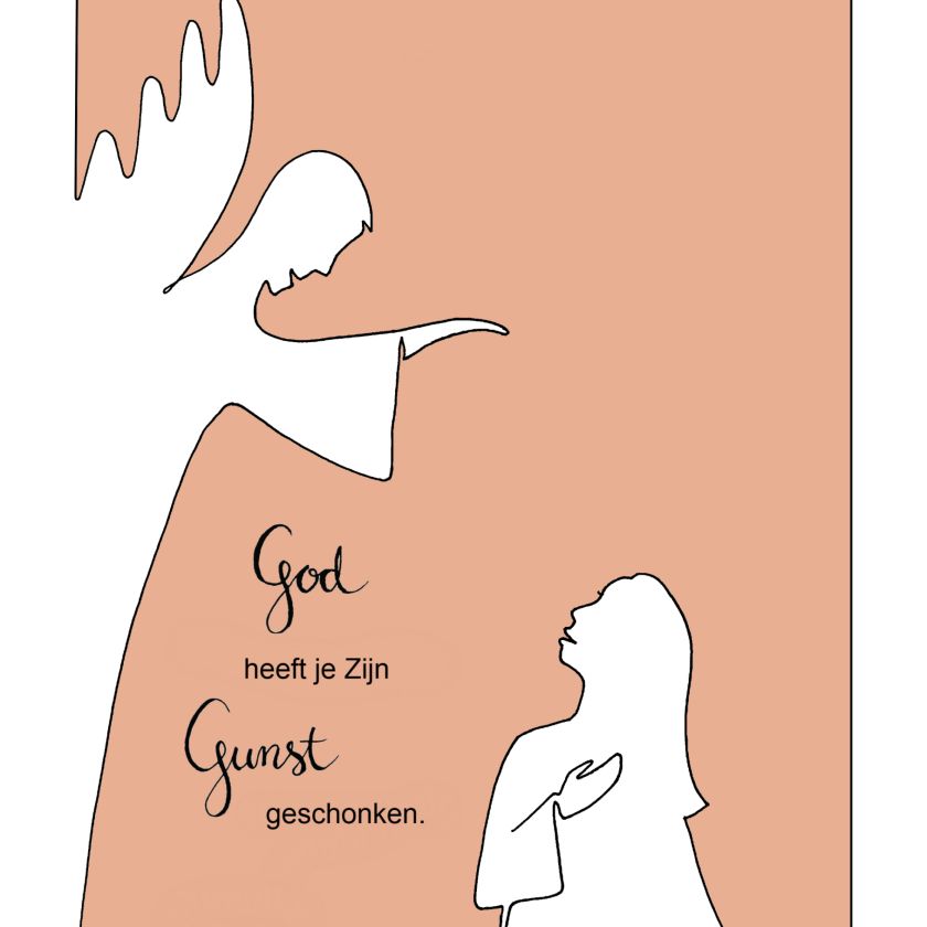 MA41311 - Kerstkaart Henrike 'God heeft je Zijn gunst geschonken'