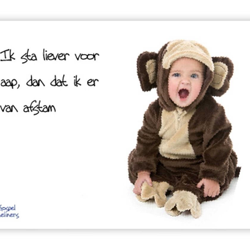 Prentbriefkaart ik sta liever voor aap - MA10038 -  Quotes