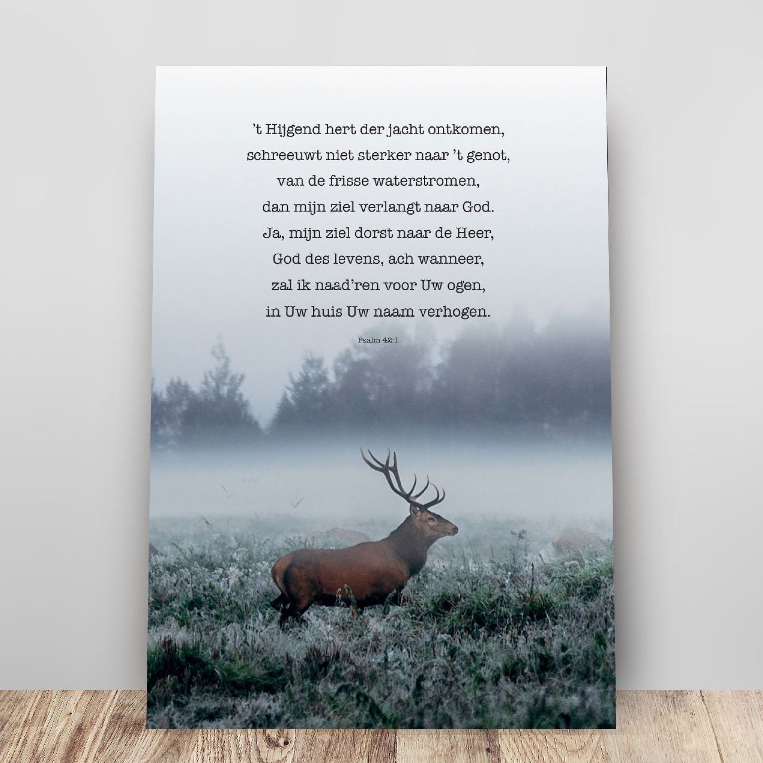 Metal Deco A3 't Hijgend hert - Psalm 42' - MA11614 -  Metal Deco bij MajesticAlly