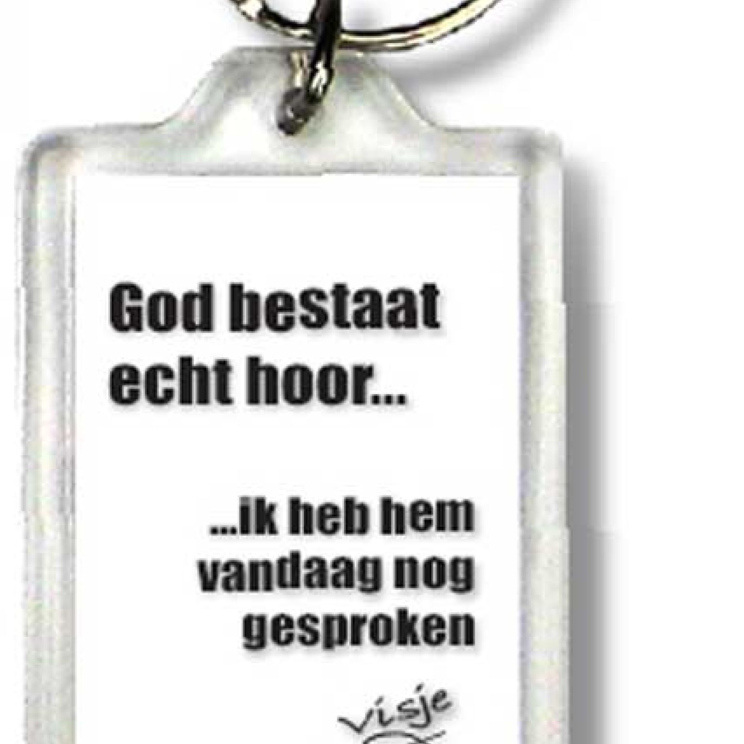 Sleutelhanger God bestaat echt hoor - 44371 -  Visje Sleutelhangers bij MajesticAlly