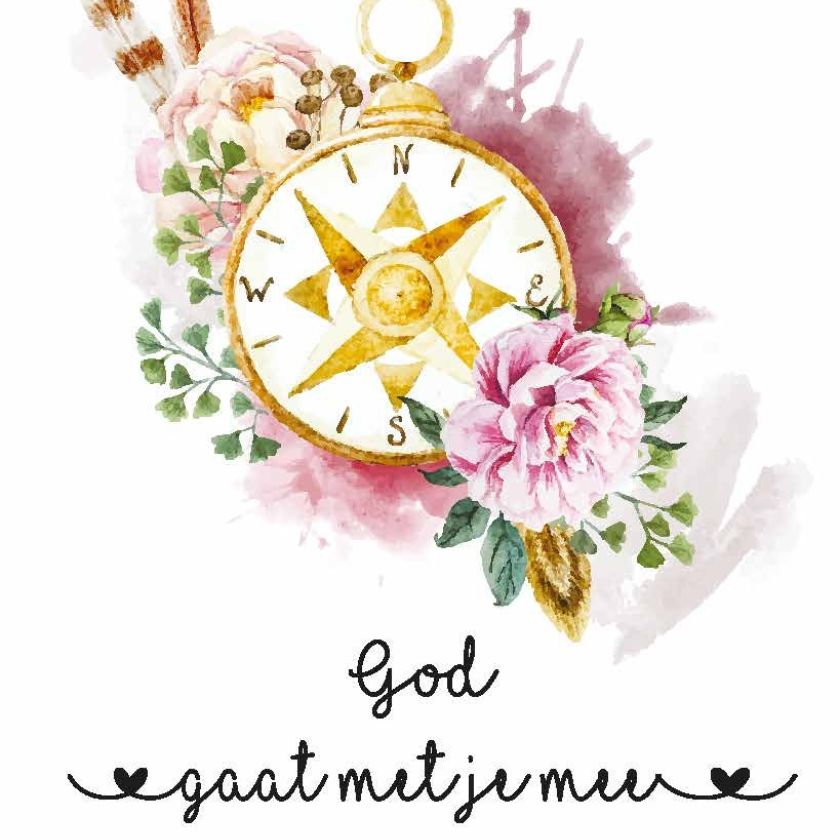 Kaart 'God gaat met je mee' - MA31045 -  Bloom bij MajesticAlly