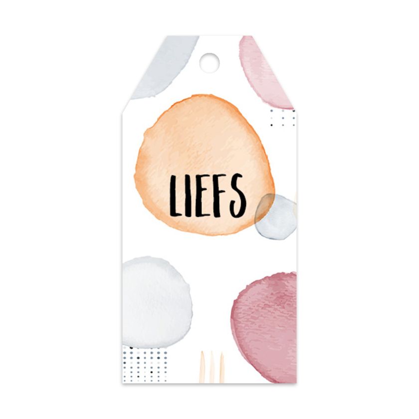 Cadeaulabel 'Liefs roze'