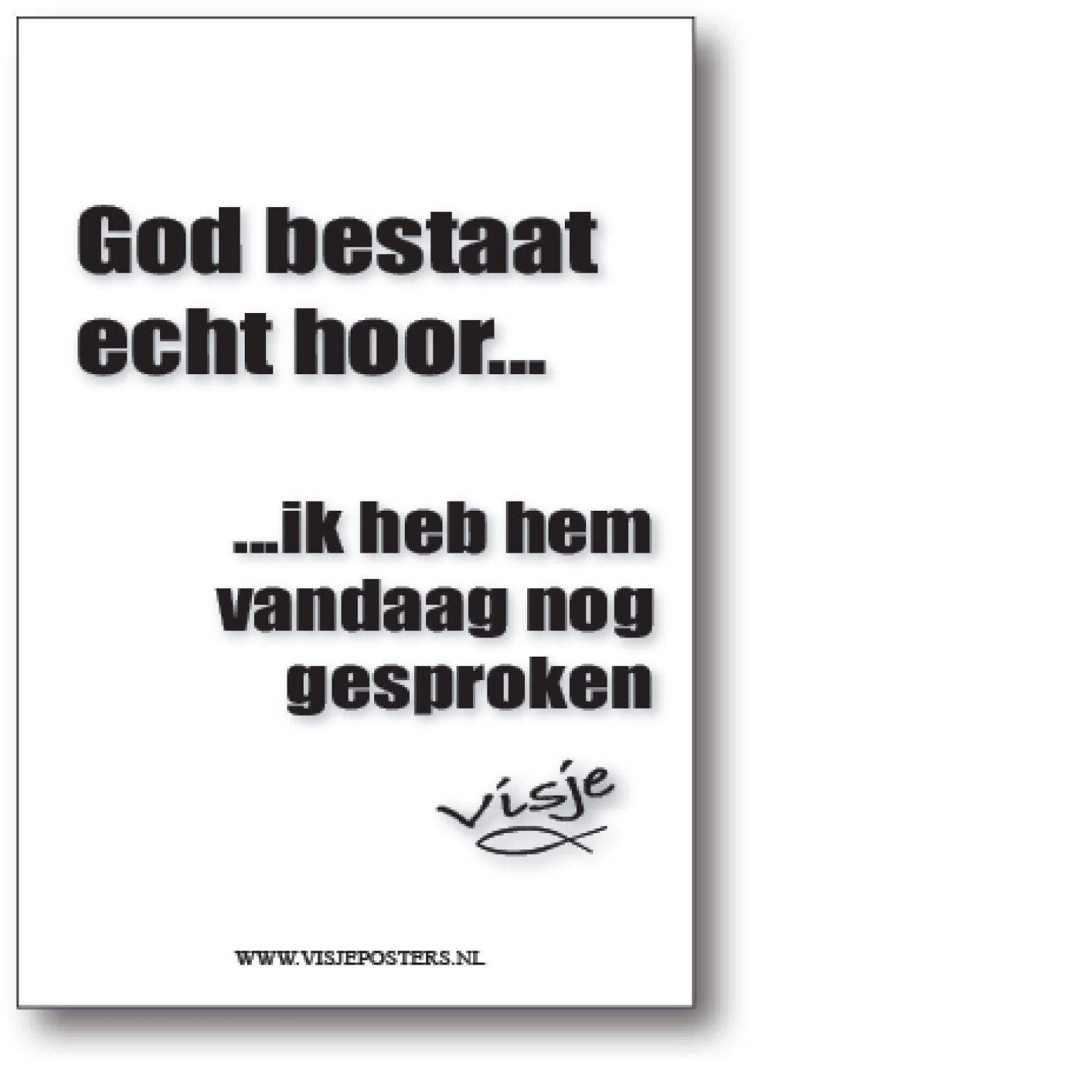 minikaart Visje 'God bestaat echt hoor'