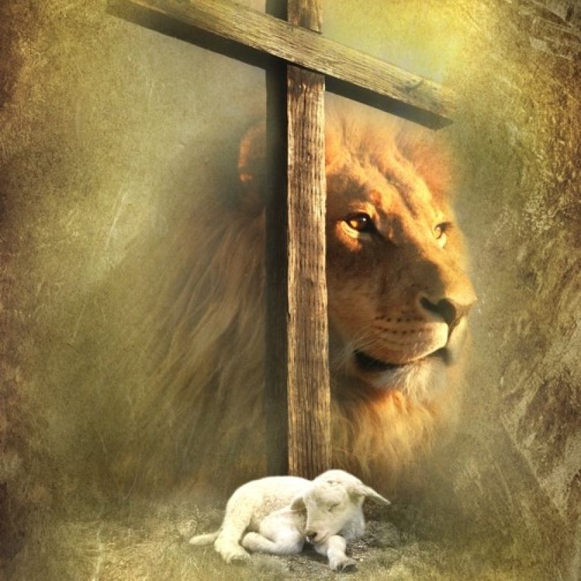 Sleutelhanger kruis leeuw en lam - MA11504 -  David Sörensen bij MajesticAlly