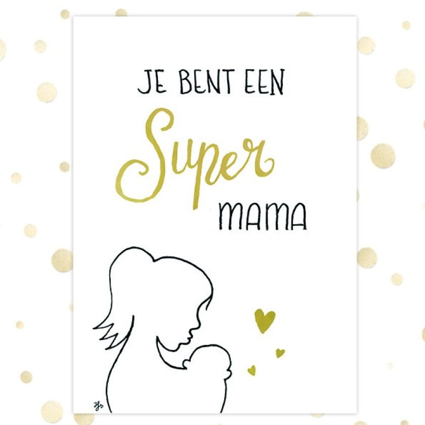 Kaart 'Super mama' - MA36067 -  Golden Blessings bij MajesticAlly