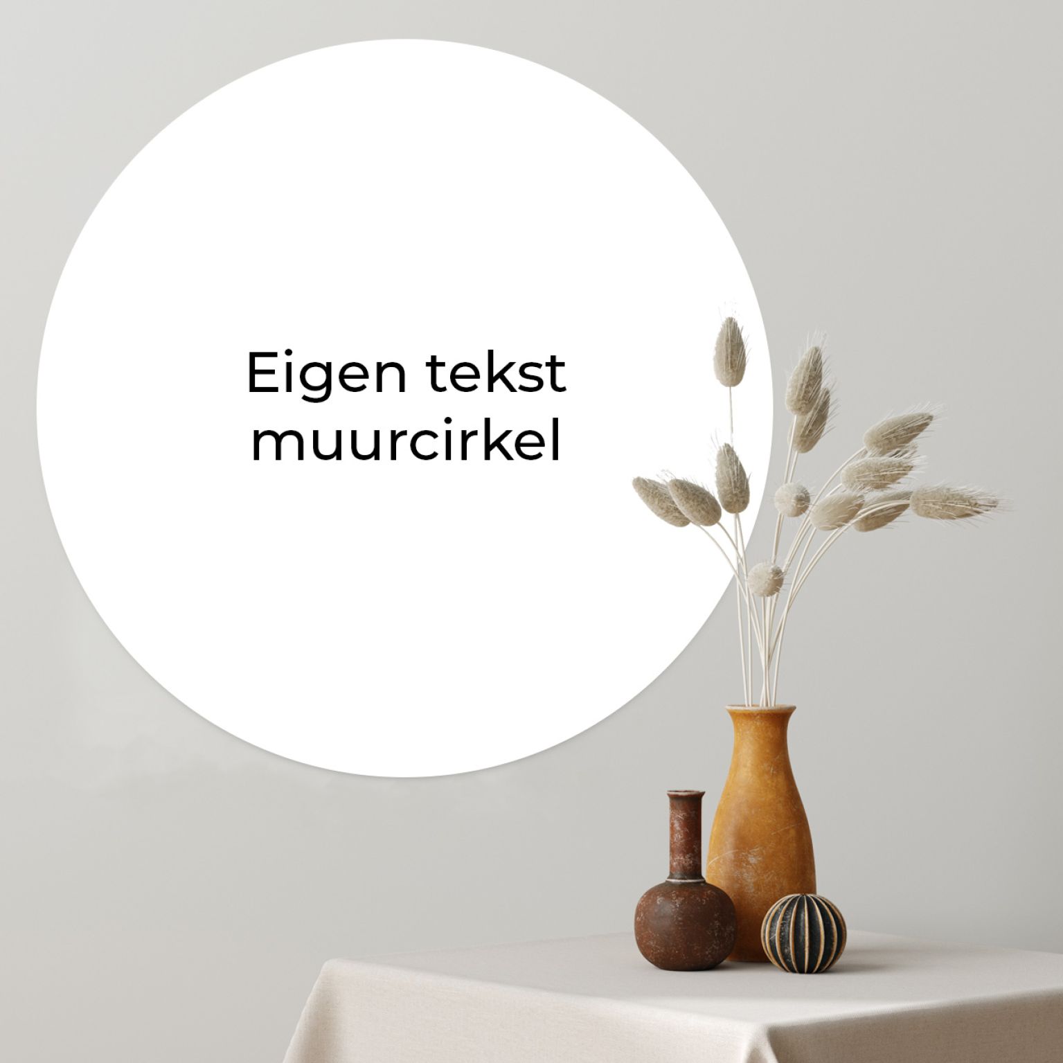 Muurcirkel met eigen tekst