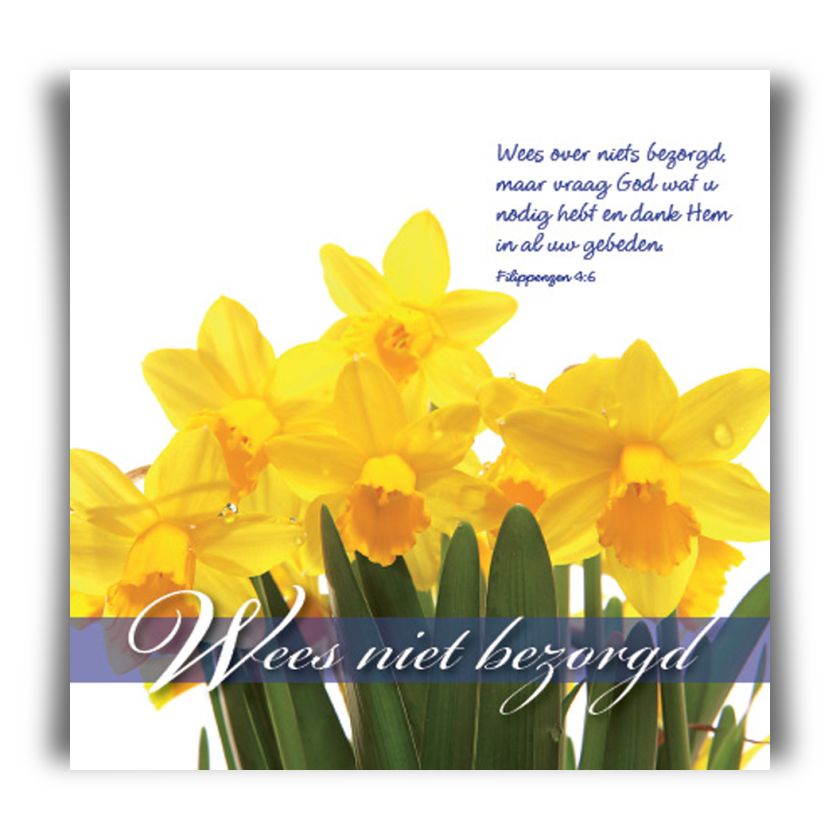 Prentbriefkaart 'Wees niet bezorgd'