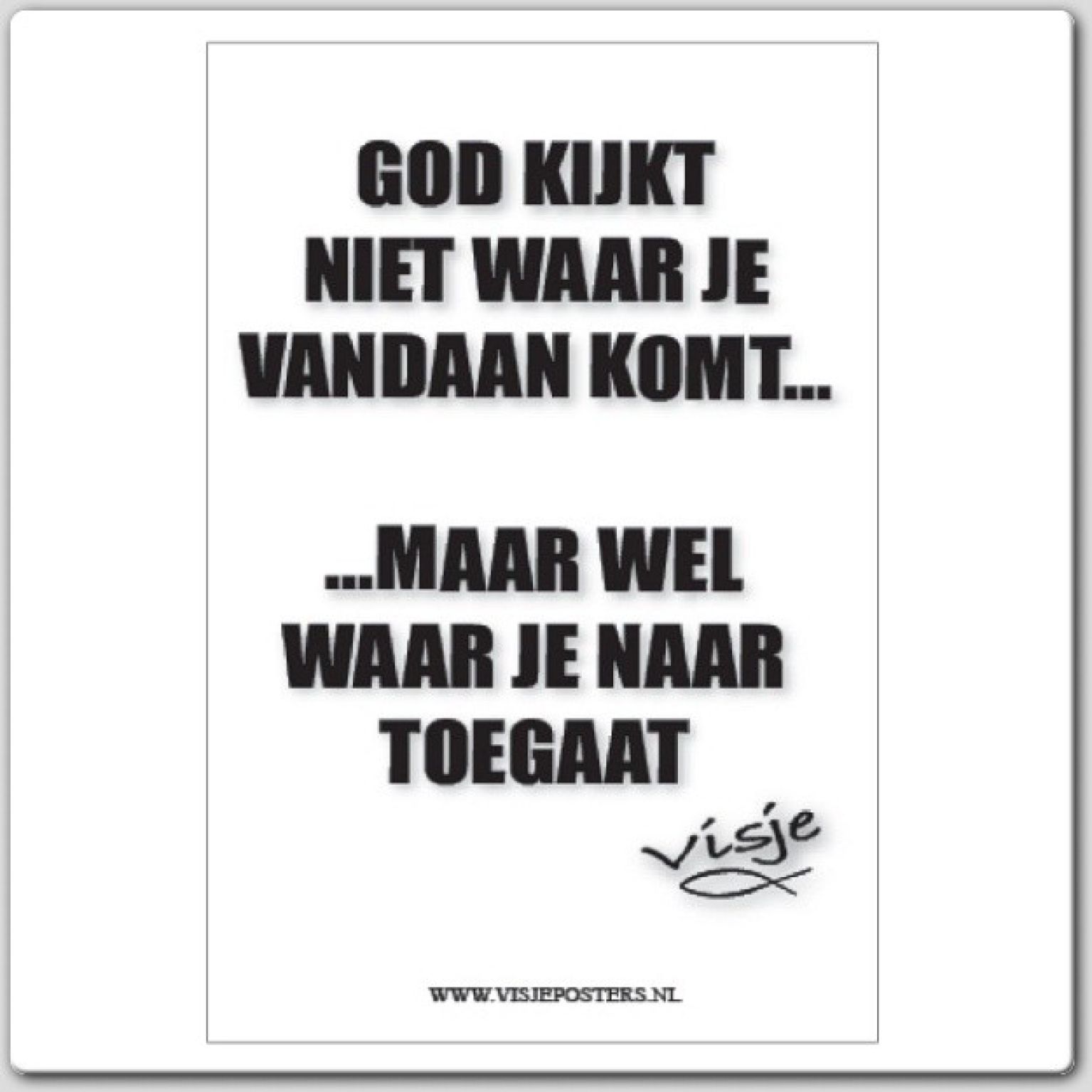 Kaart visje God kijkt niet waar je vanda - 44081 -  Visje kaarten bij MajesticAlly