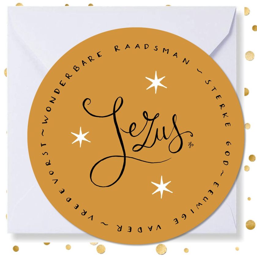 Kerstkaart rond 'Jezus' - MA41030 -  Christelijke kerstkaarten bij MajesticAlly