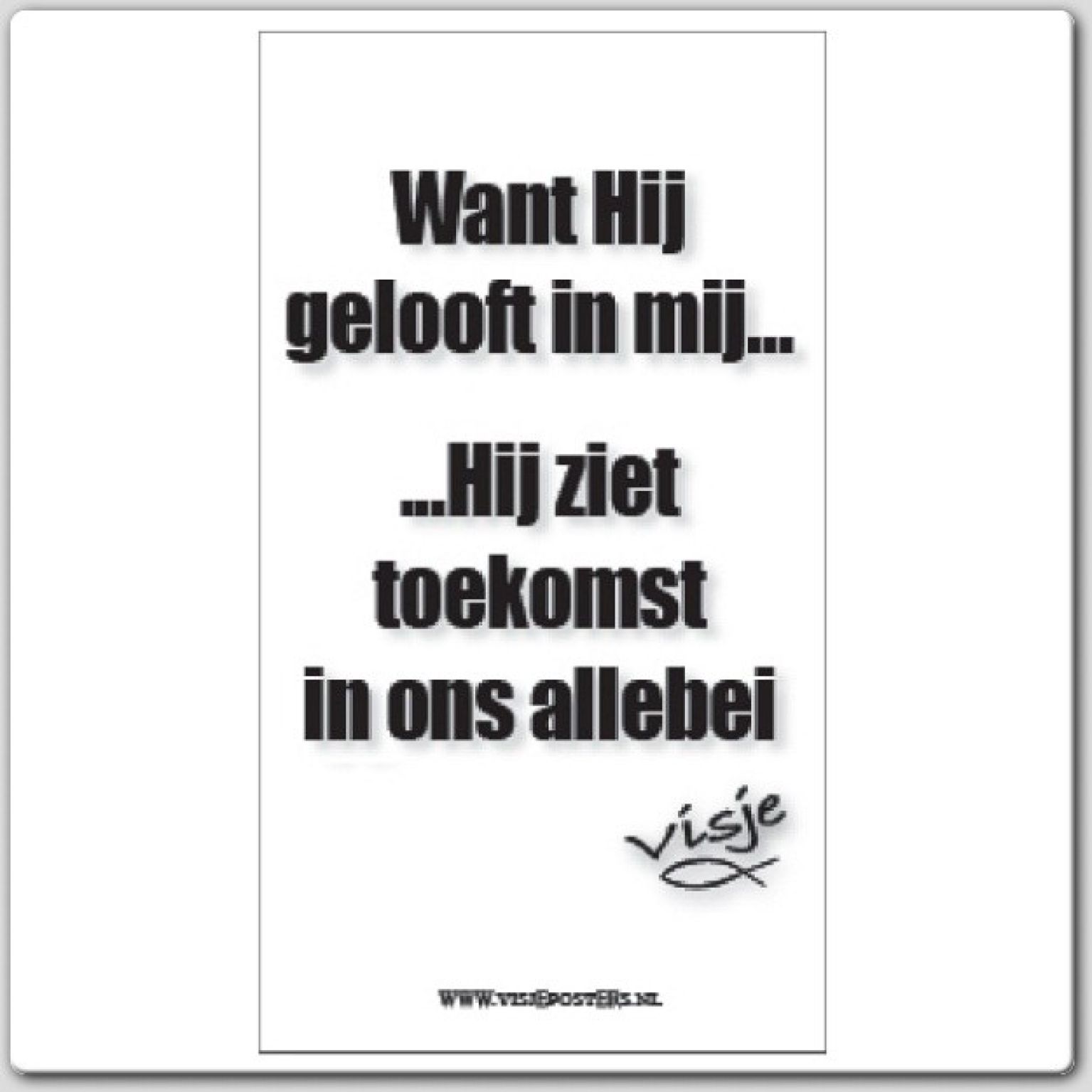 minikaart Visje 'Want Hij gelooft in mij'