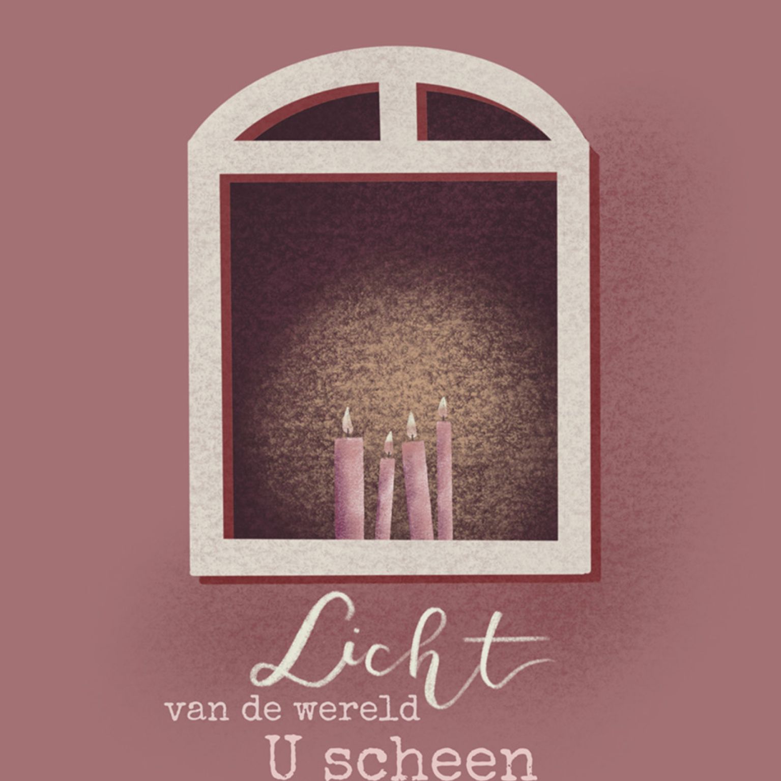 Kerstkaart 'Licht in de wereld, U scheen in mijn duisternis'