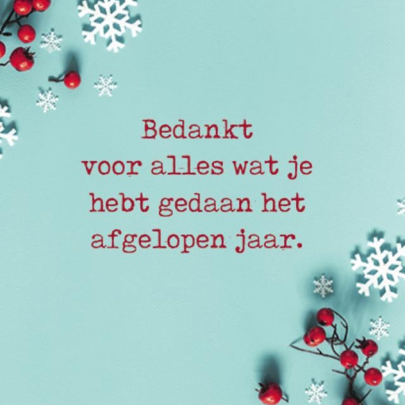 Kerstkaart 'Bedankt - rode bessen' - MA26219 -  Algemene kerstkaarten bij MajesticAlly
