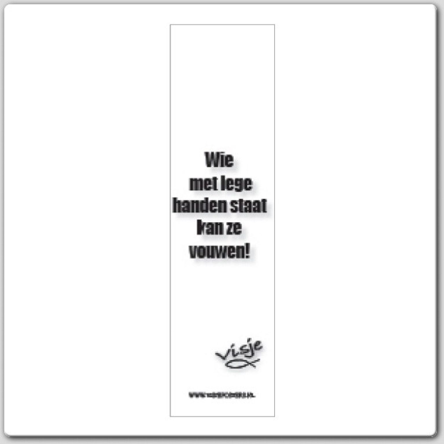 Boekenlegger visje wie met lege handen - 44849 -  Visje bij MajesticAlly