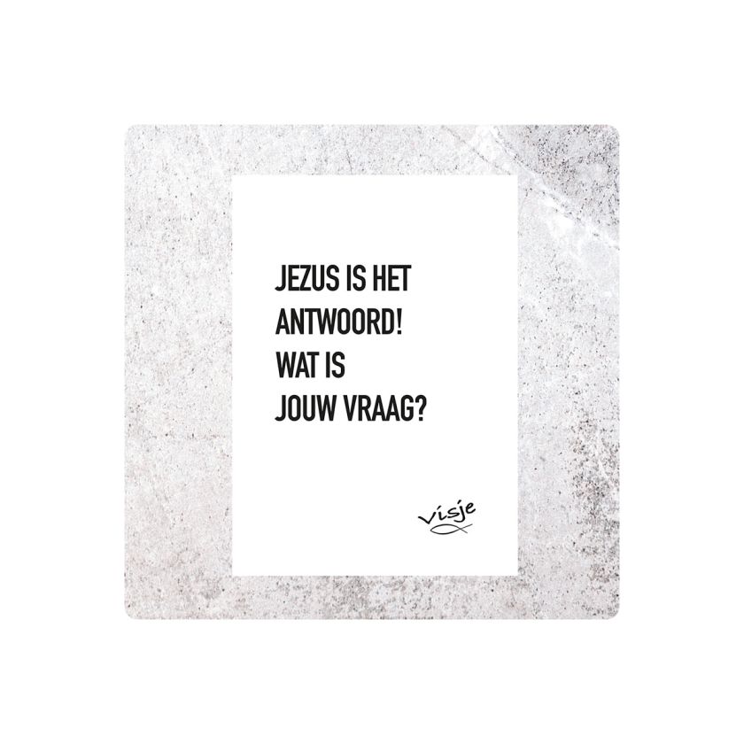 V16016 Visje Cadeaubordjes 15x15 Jezus het antwoord 2412ffab