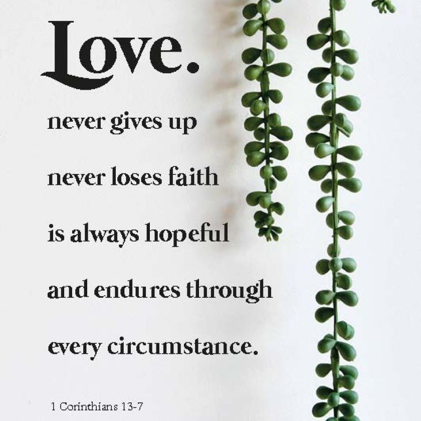 Metal Deco A3 'Love never gives up' - 552598M-A3 -  Metal Deco bij MajesticAlly