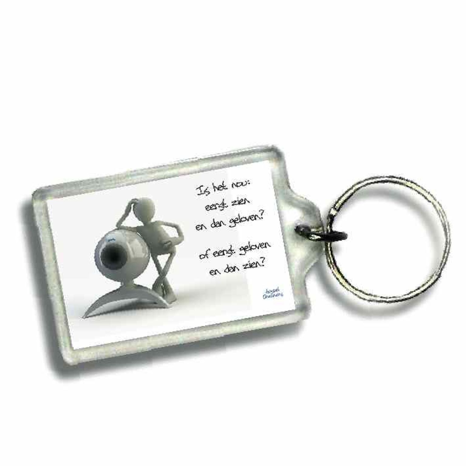 Sleutelhanger eerst geloven dan zien - 46639 -  Gospel Oneliner bij MajesticAlly