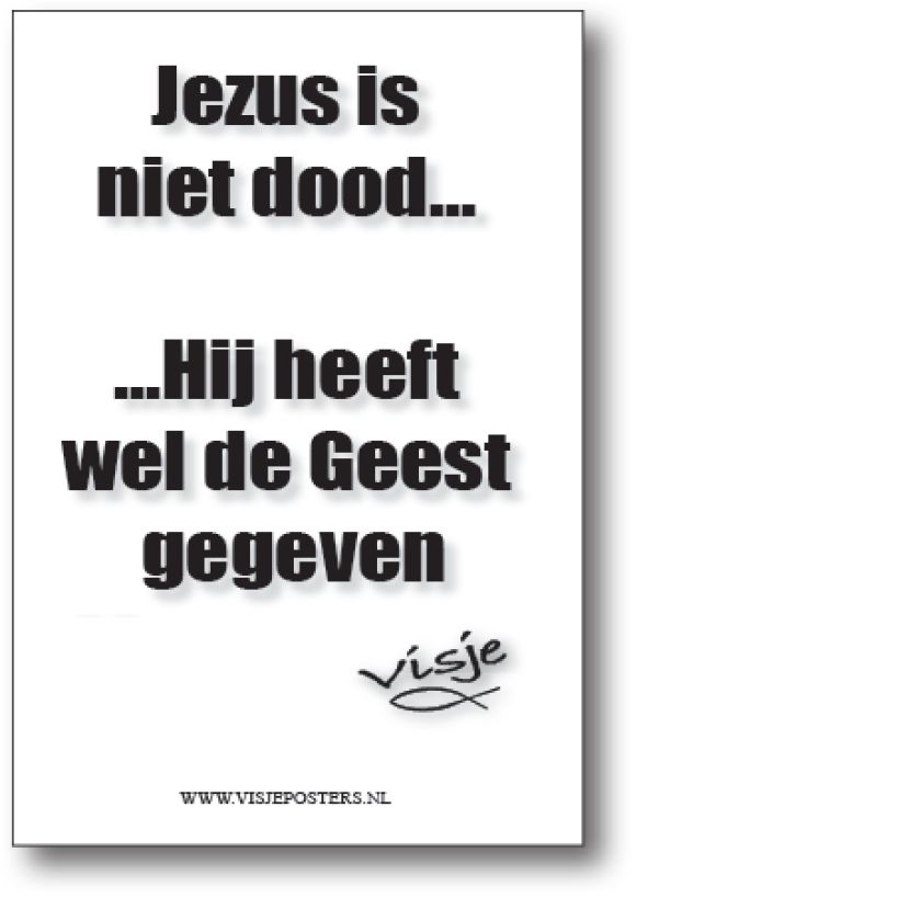 minikaart Visje 'Jezus is niet dood'