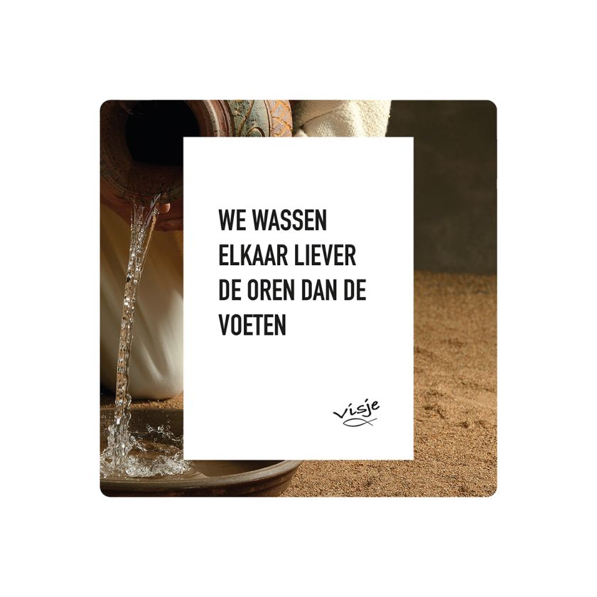 V16019 Visje Cadeaubordjes 15x15 Voeten wassen 2b77b8b9