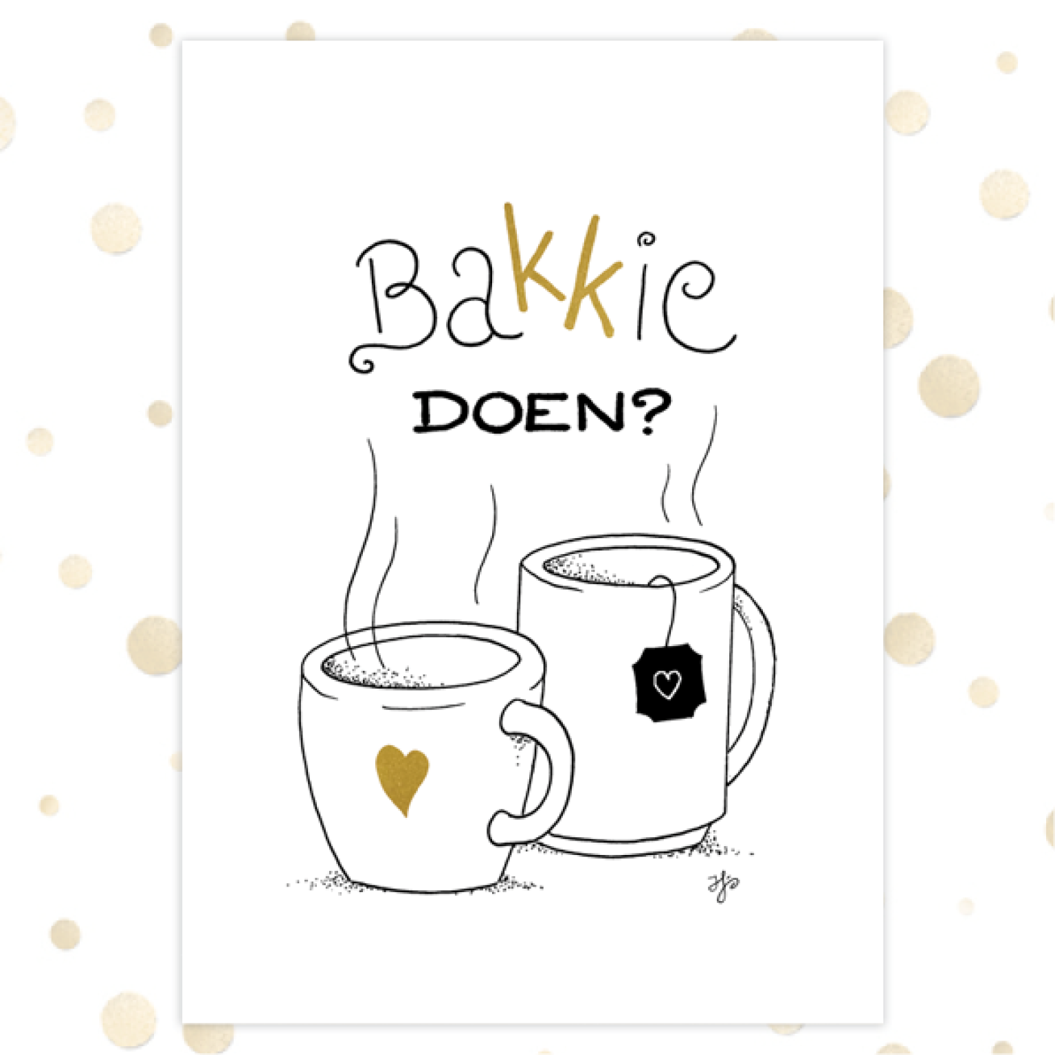 Kaart 'Bakkie doen' - MA36028 -  Golden Blessings bij MajesticAlly