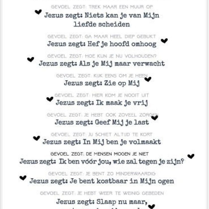 Kaart gevoel zegt/Jezus zegt - MA35006 -  Interieurkaarten bij MajesticAlly