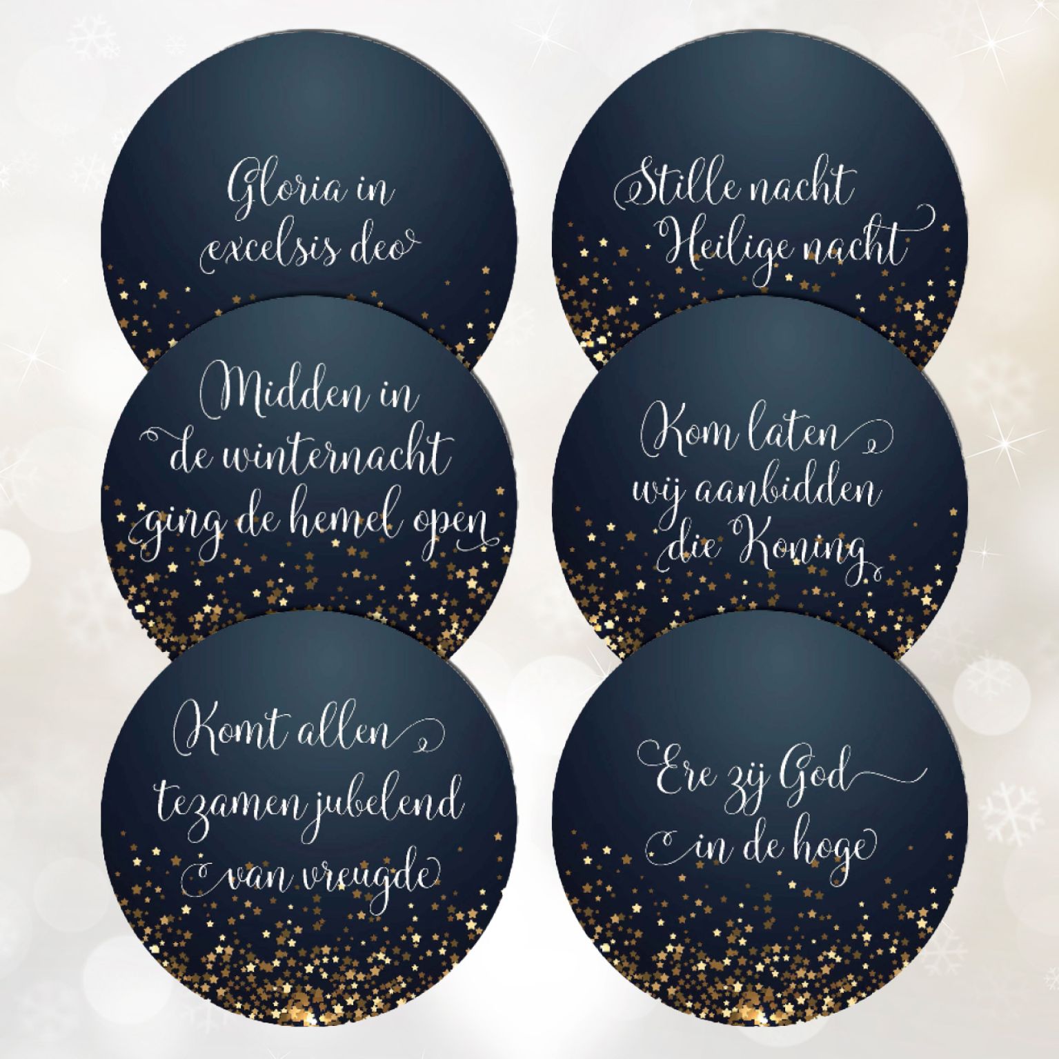 Kerst onderzetters - 12 stuks - MA20301 - Diverse kerstcadeaus bij MajesticAlly