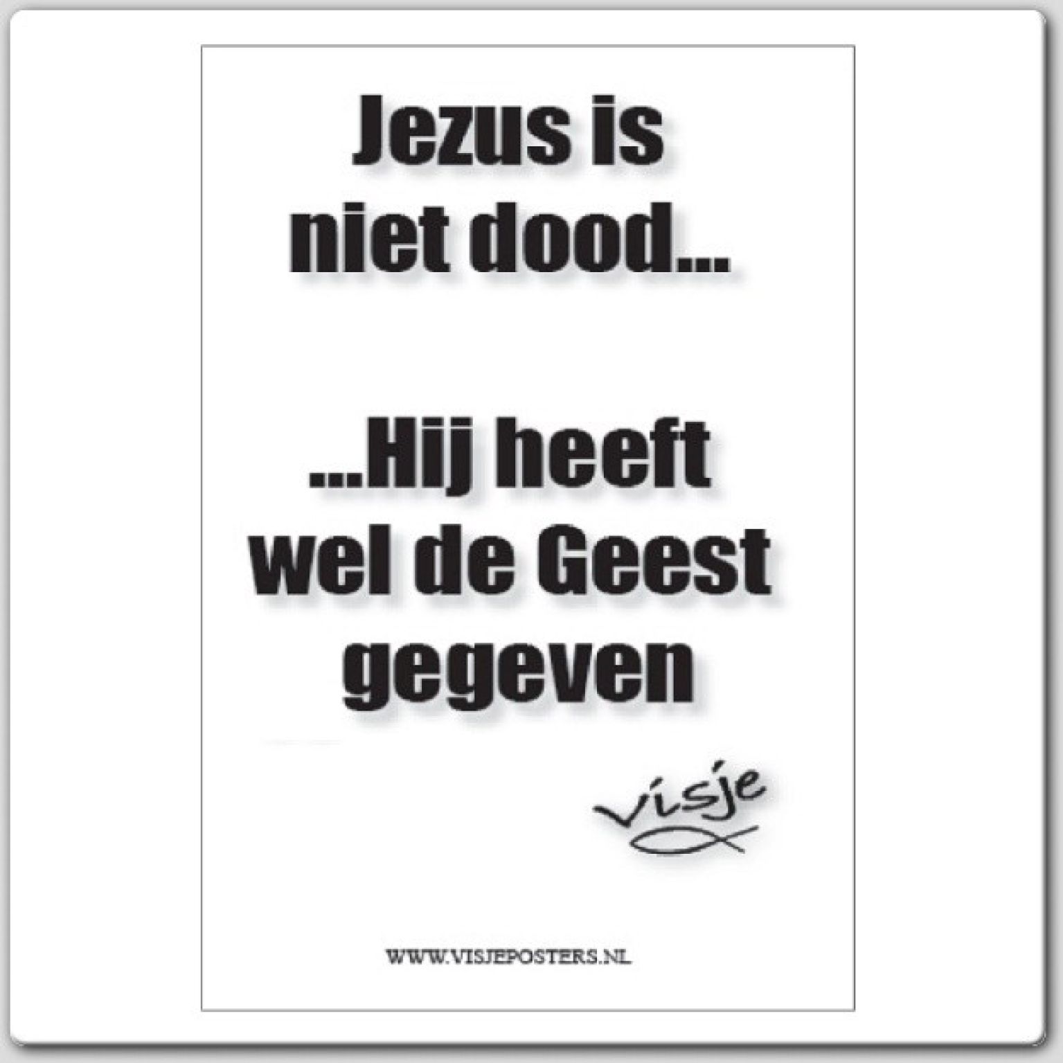 Kaart visje Jezus is niet dood hij heeft - 44112 -  Visje kaarten bij MajesticAlly