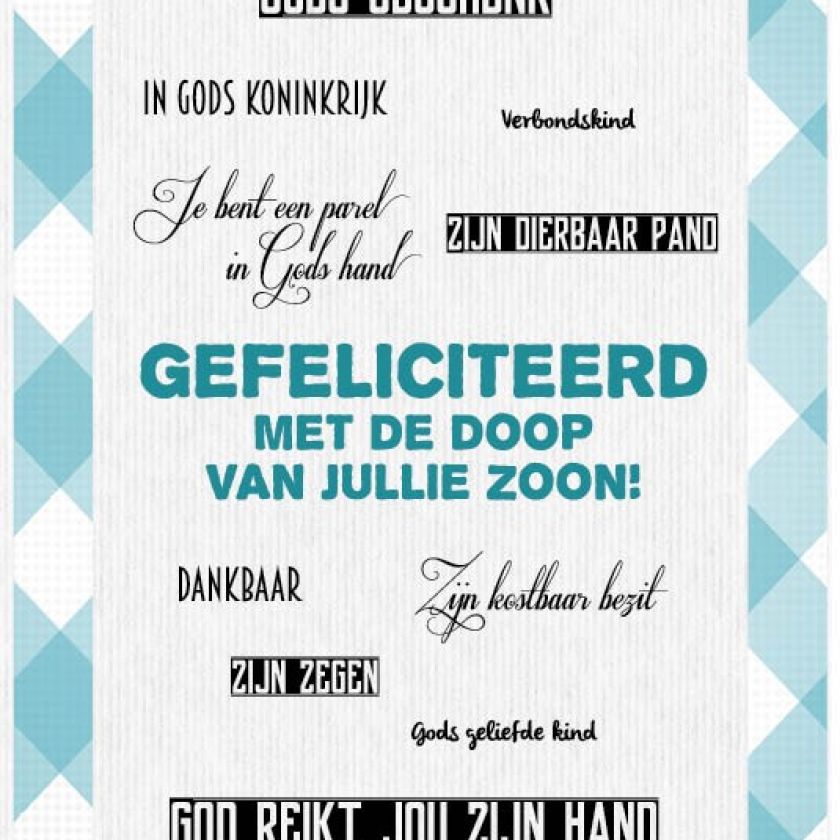 Kaart 'Doop zoon - mooie woorden' - MA17044 -  Leef!  bij MajesticAlly