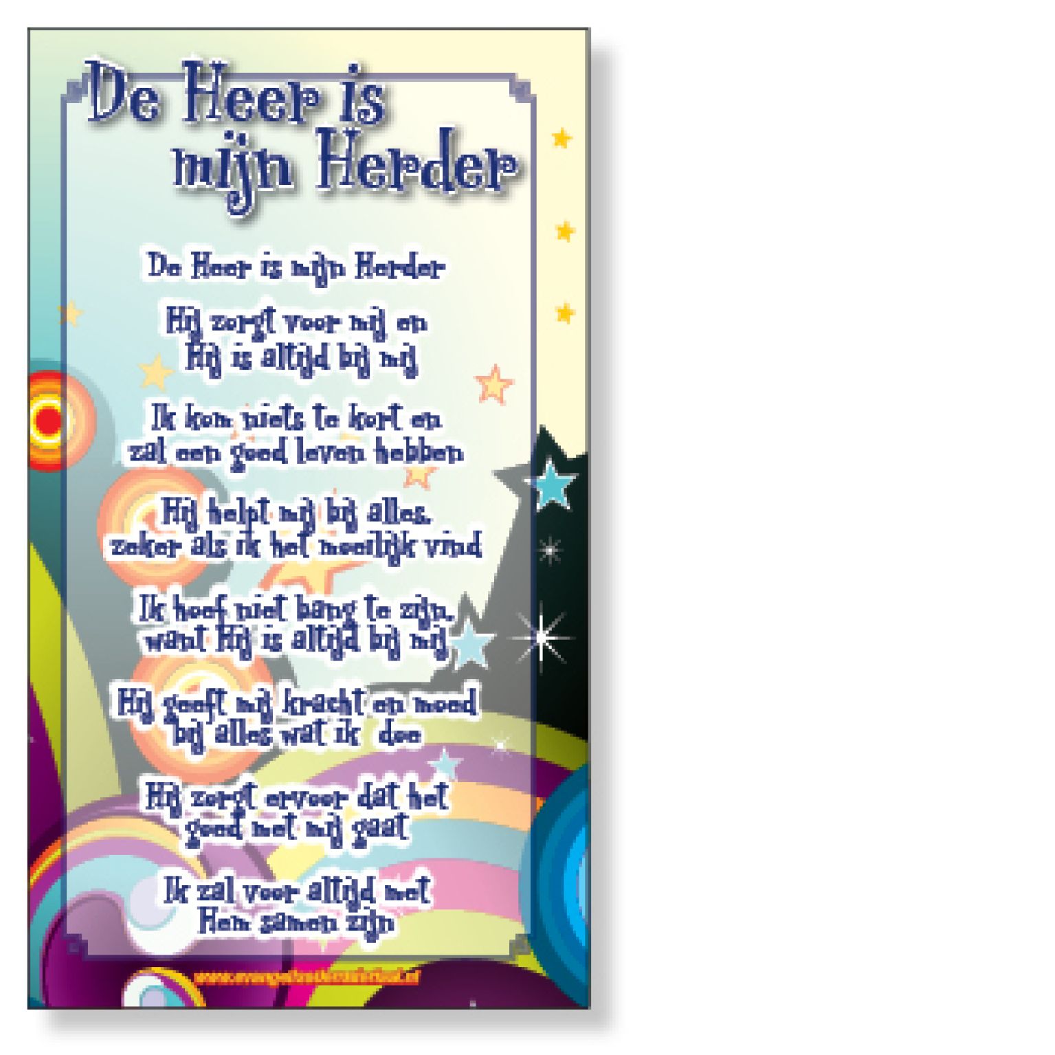 minikaart kinder 'De Heer is mijn Herder'