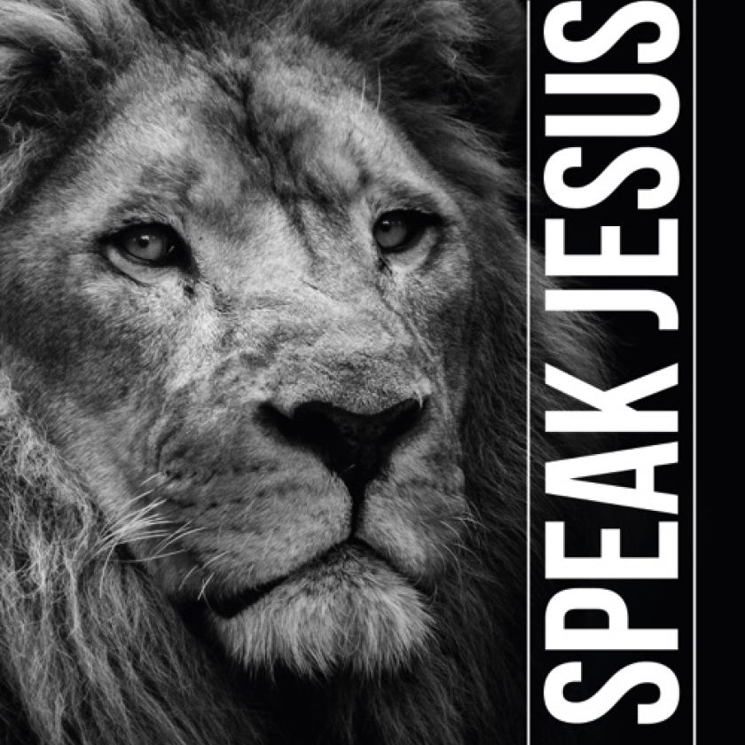 A4 poster met de tekst 'I speak Jesus'