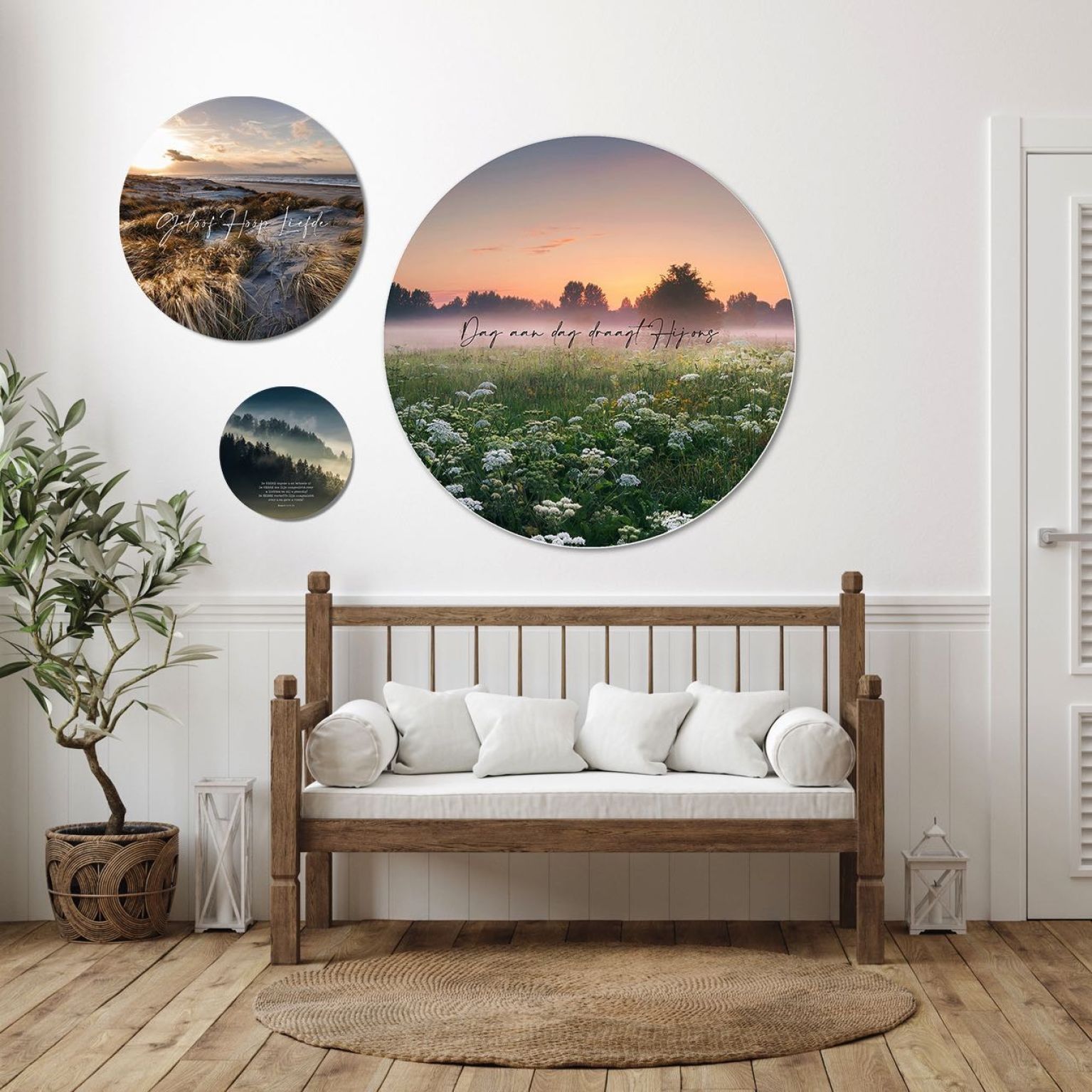 Muurcirkel 'Dag aan dag' - 100 cm - MA39404 -  Wanddeco bij MajesticAlly