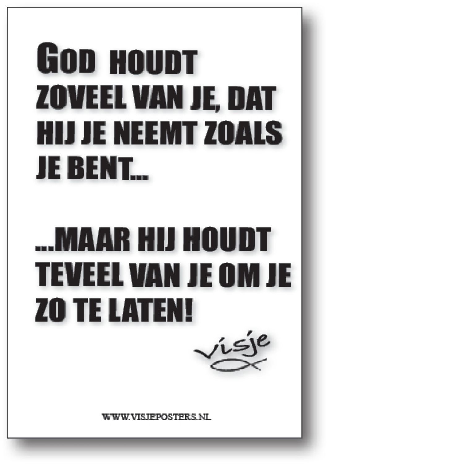 minikaart Visje 'God houdt zoveel van je'