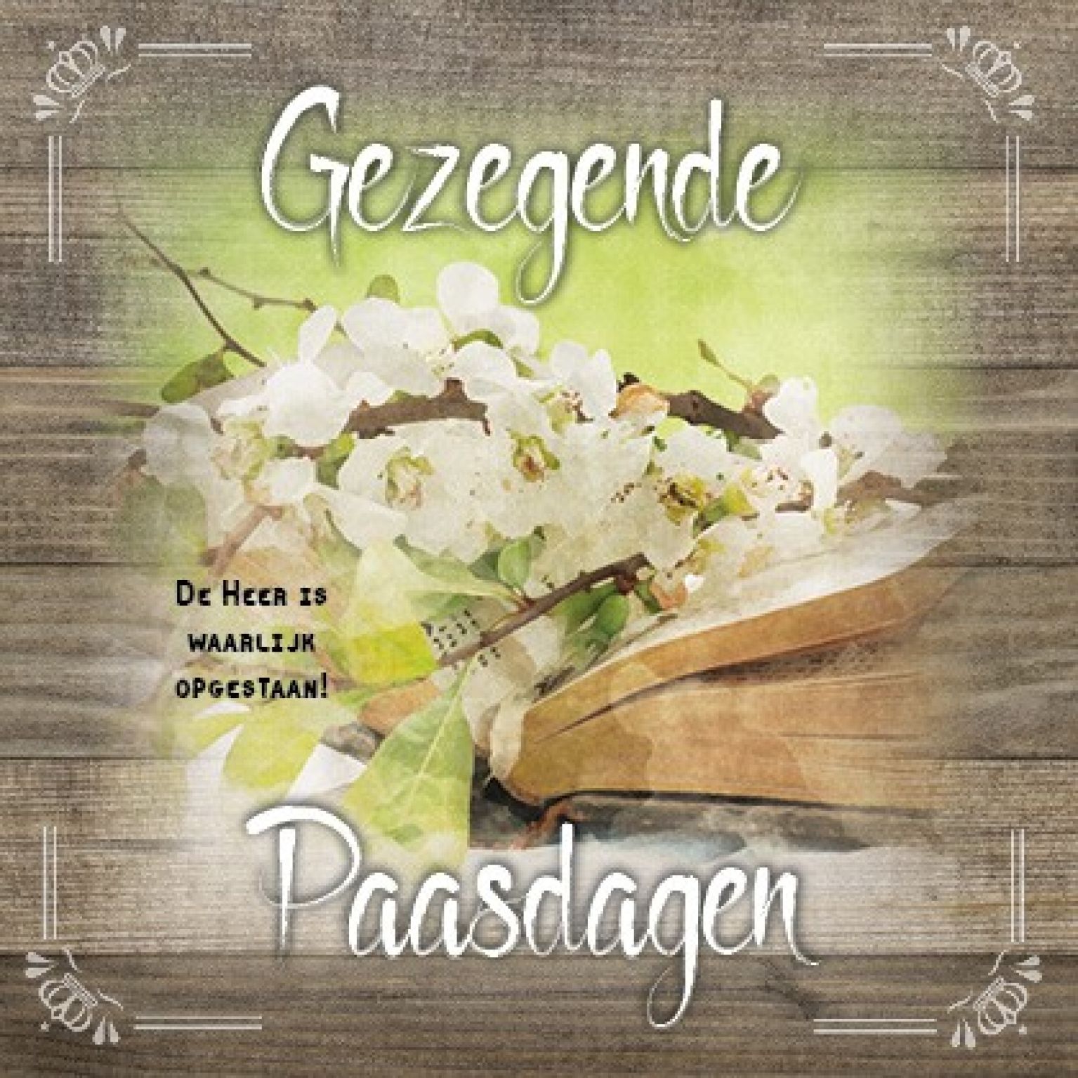 Kaart 'Gezegende paasdagen - Bijbel' - MA19047 -  Brocante bij MajesticAlly