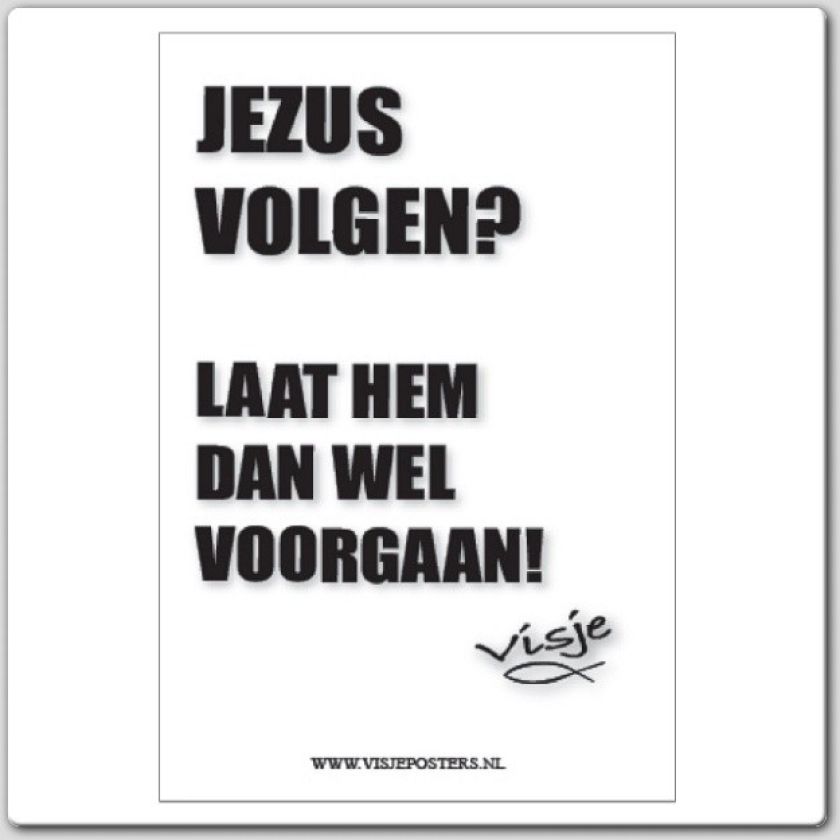 Kaart visje Jezus volgen? laat hem dan - 44085 -  Visje kaarten bij MajesticAlly