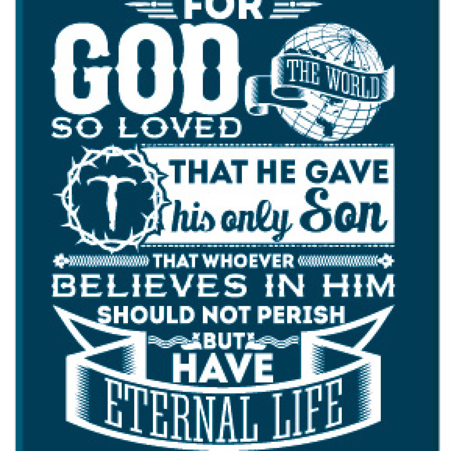 Kadobord for God so loved - MA23312 -  Cadeauborden A4 bij MajesticAlly