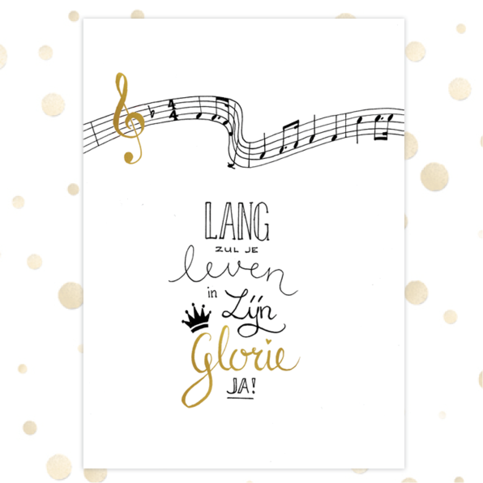 Kaart 'Lang zul je leven in Zijn glorie' - MA36008 -  Golden Blessings bij MajesticAlly