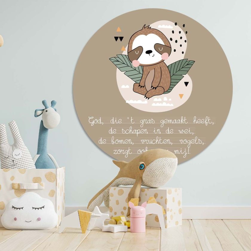 Kinder muurcirkel 'God, die 't gras' - 100 cm - MA39434 -  Muurcirkels - 100 cm bij MajesticAlly