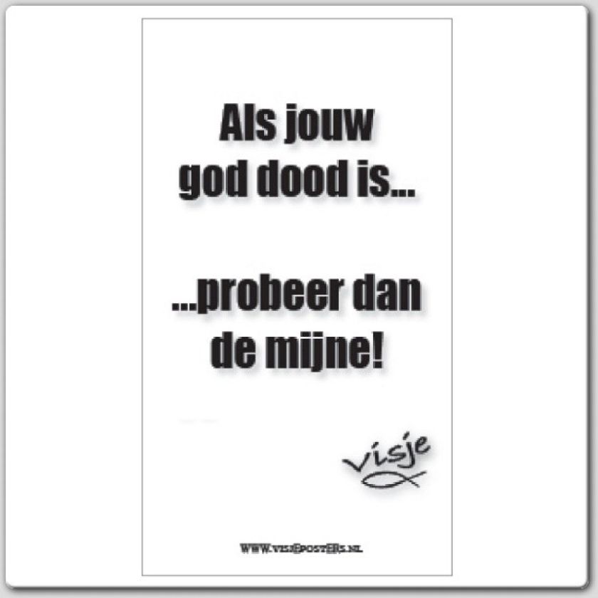 minikaart Visje 'Als jouw God dood is'