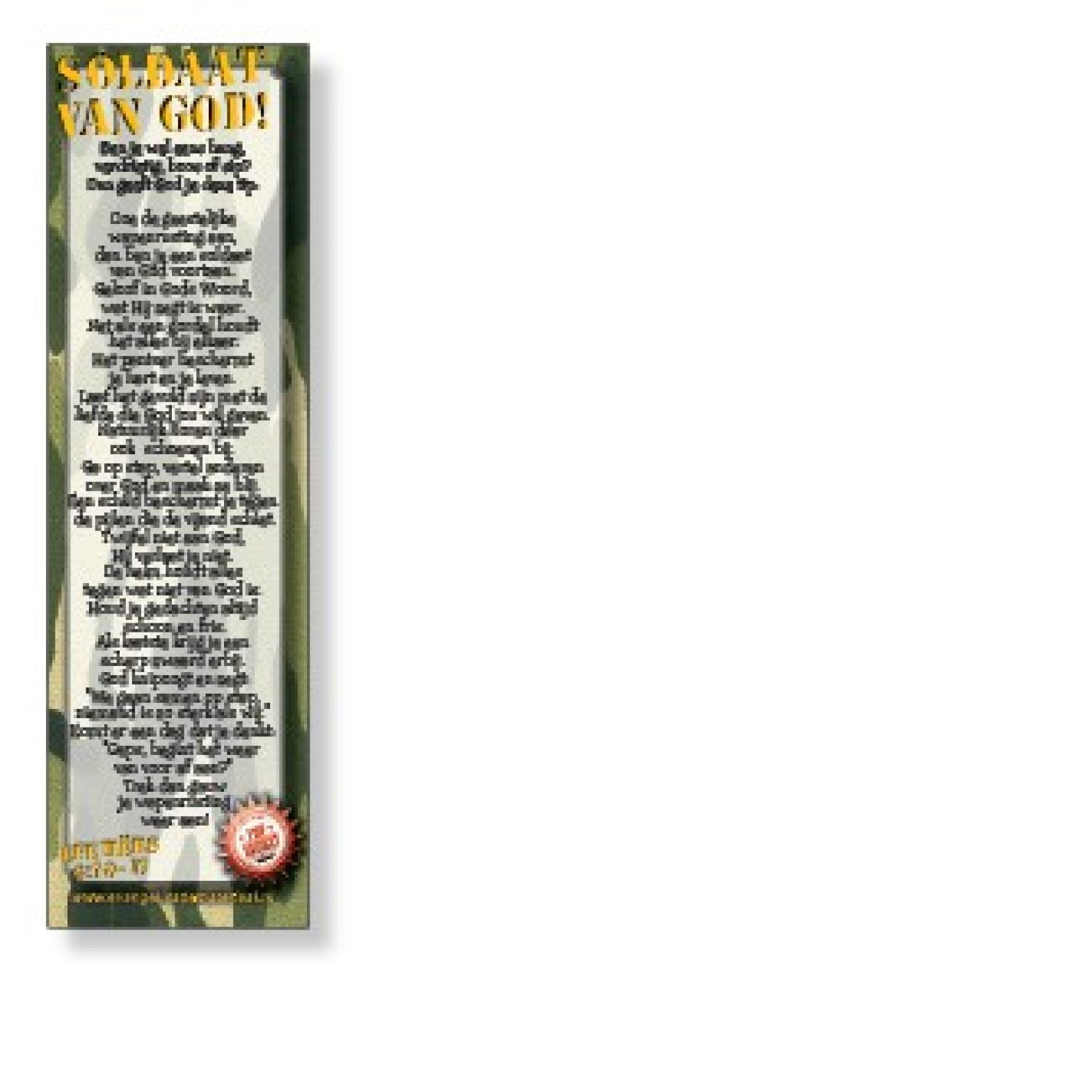 Boekenlegger kinderen 'Soldaat van God'