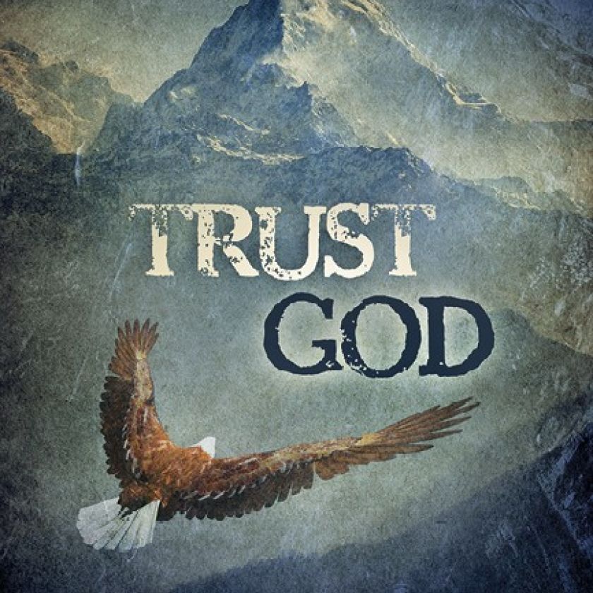 Wandbord A3 'Trust in God' - Adelaar - MA11605 -  Wandborden A3 bij MajesticAlly