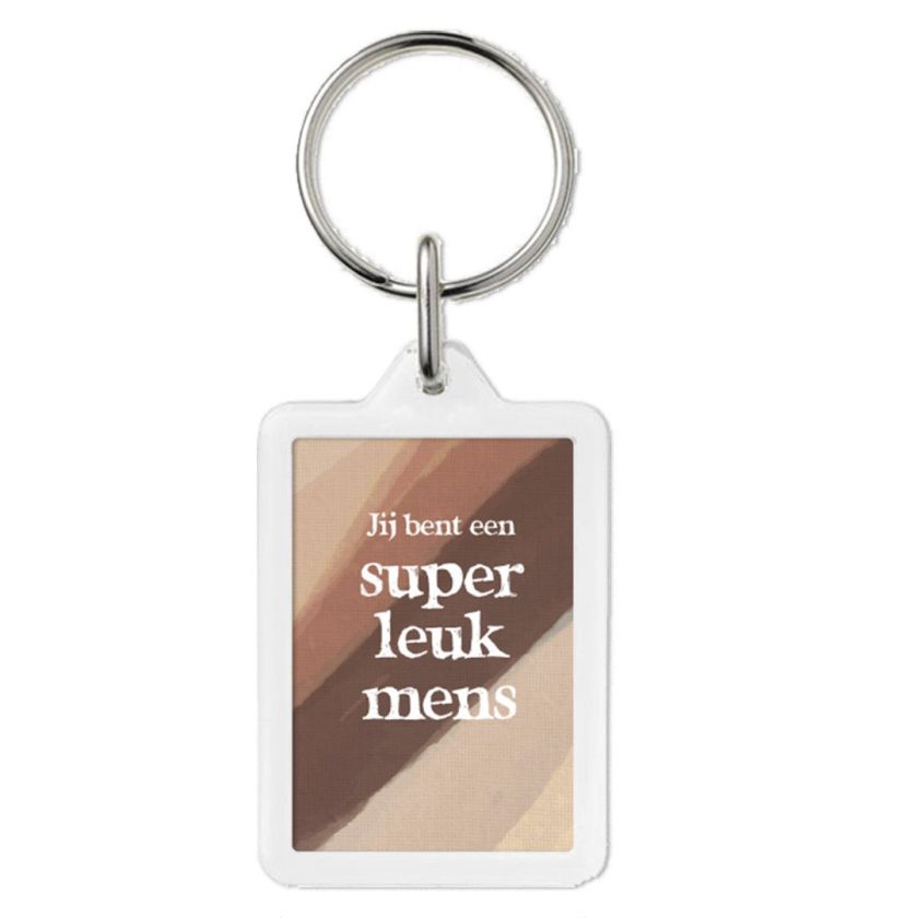 Sleutelhanger 'Super leuk mens' - MA43206 -  Sleutelhangers bij MajesticAlly