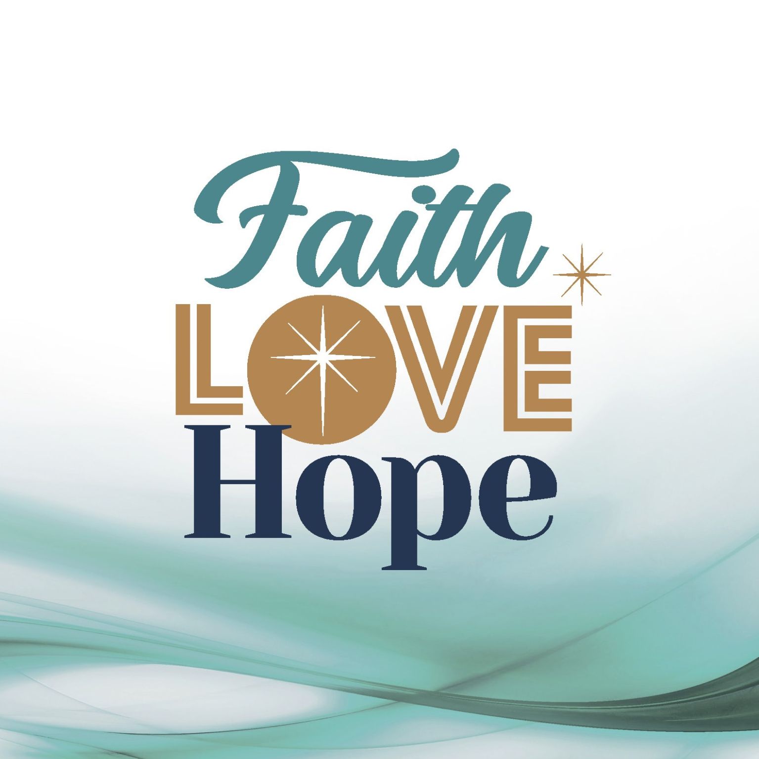 Kerstkaart 'Faith Love Hope' - 454096 -  Kerst-Morgenster bij MajesticAlly