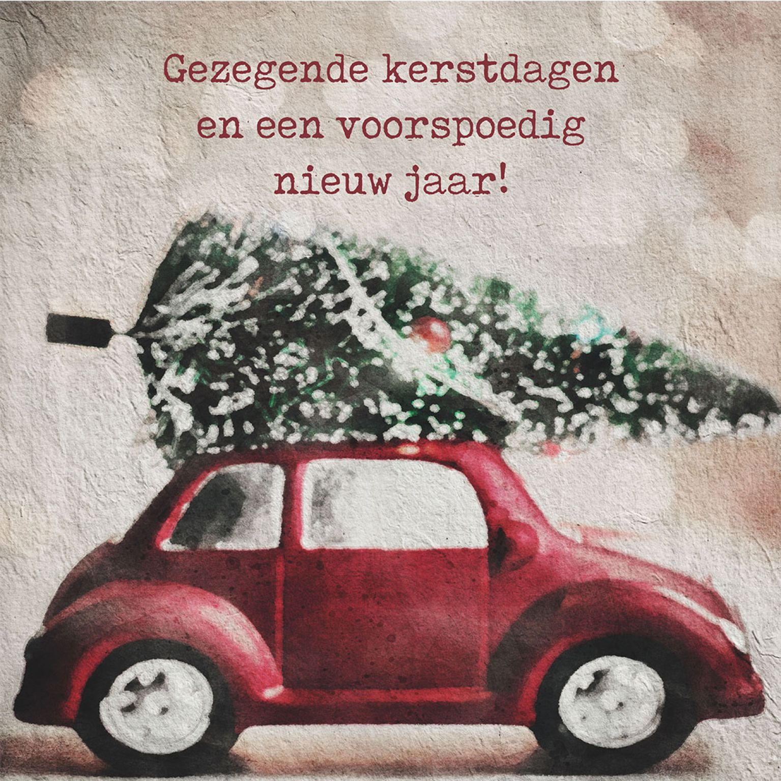 MA41201 - Minikerstkaart 'Auto - gezegend'