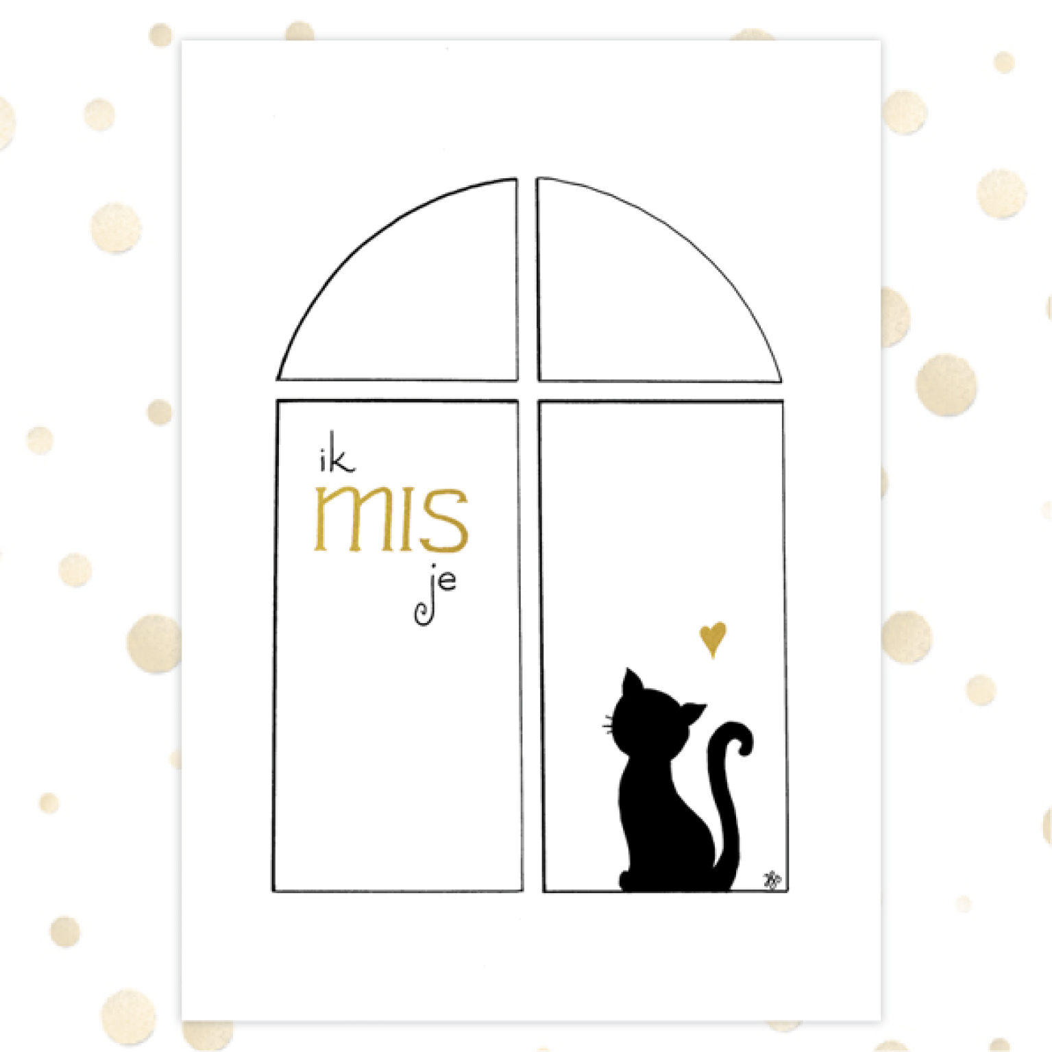 Kaart 'Ik mis je' - MA36046 -  Golden Blessings bij MajesticAlly