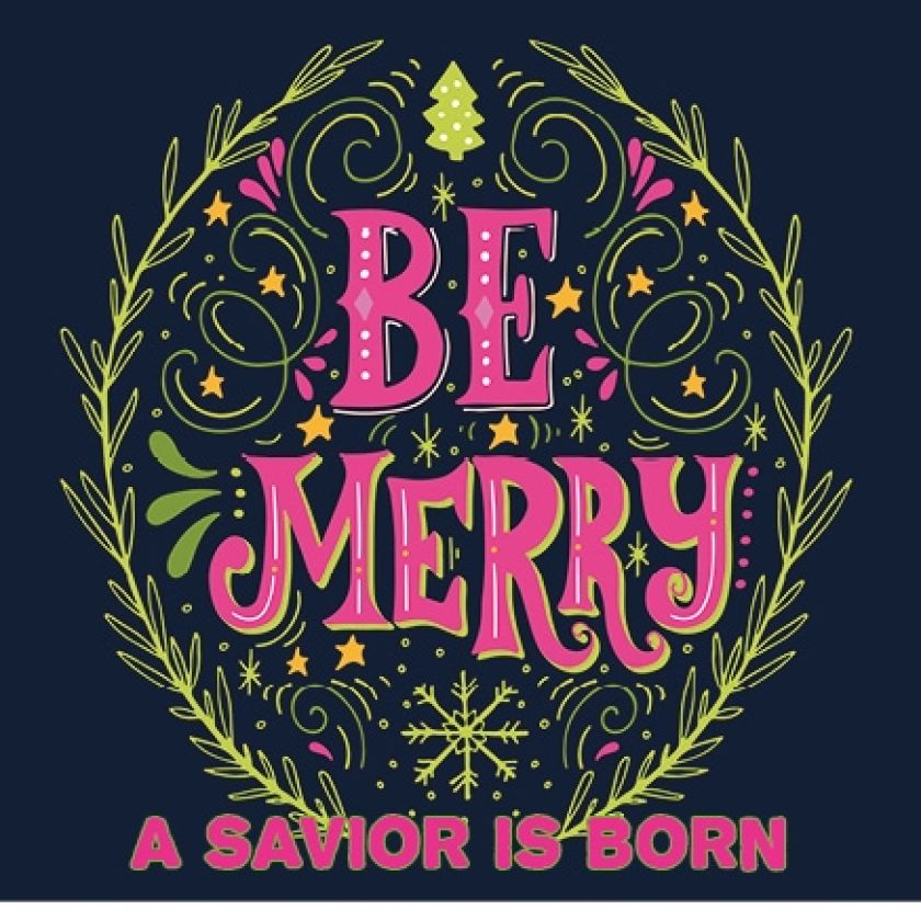 Kerstkaart metallic 'Be merry' - MA16111 -  Christelijke kerstkaarten bij MajesticAlly