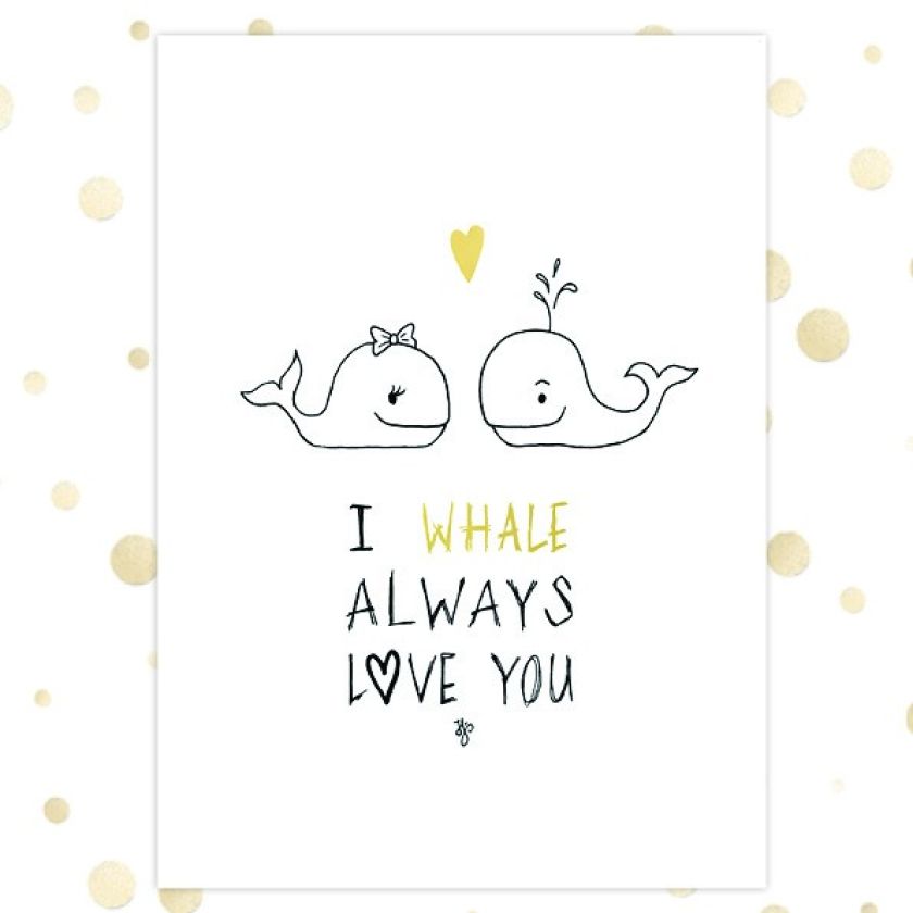 Kaart 'Whale' - MA36073 -  Golden Blessings bij MajesticAlly